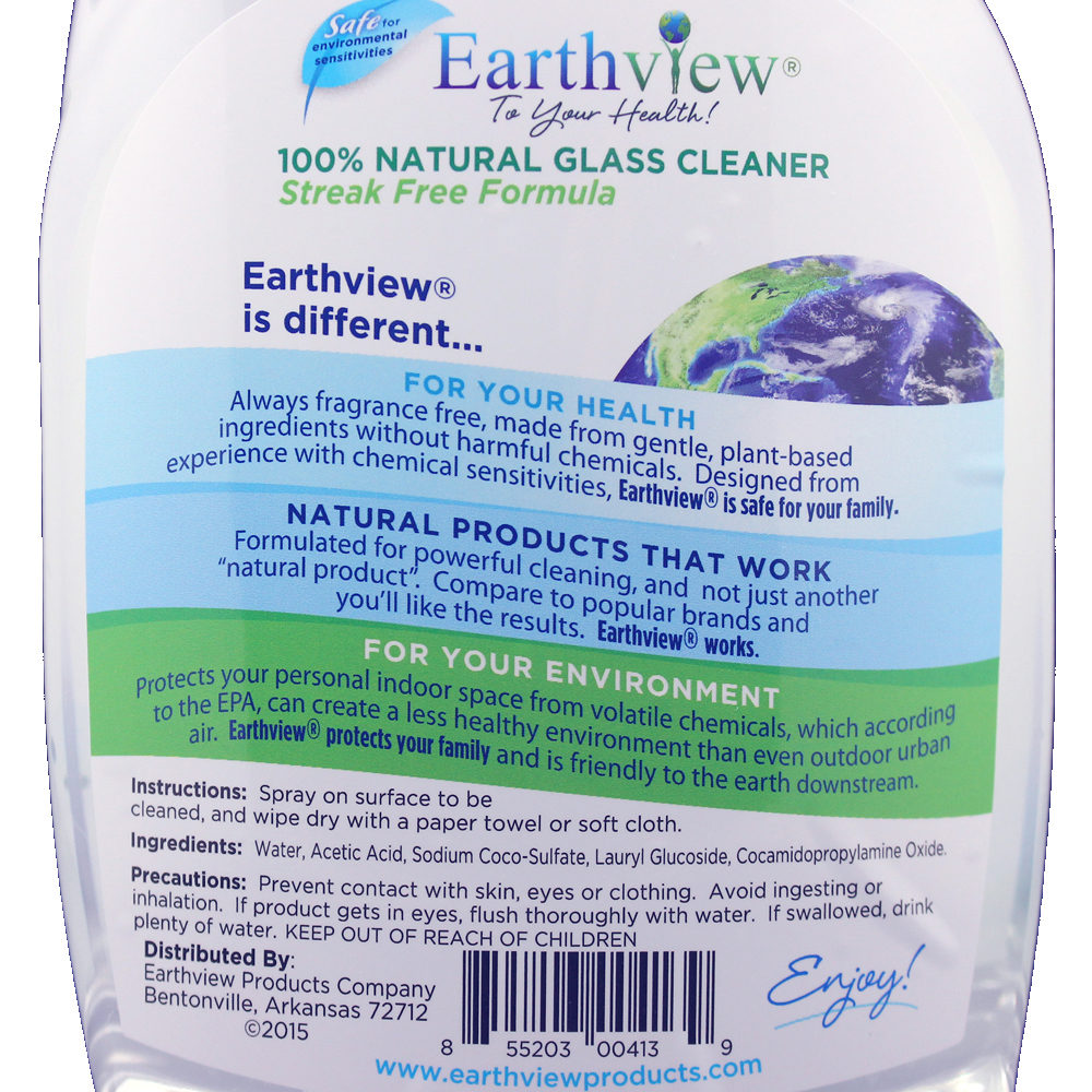 Earthview Fragrance-Free Glass Cleaner 32 oz - Image 2