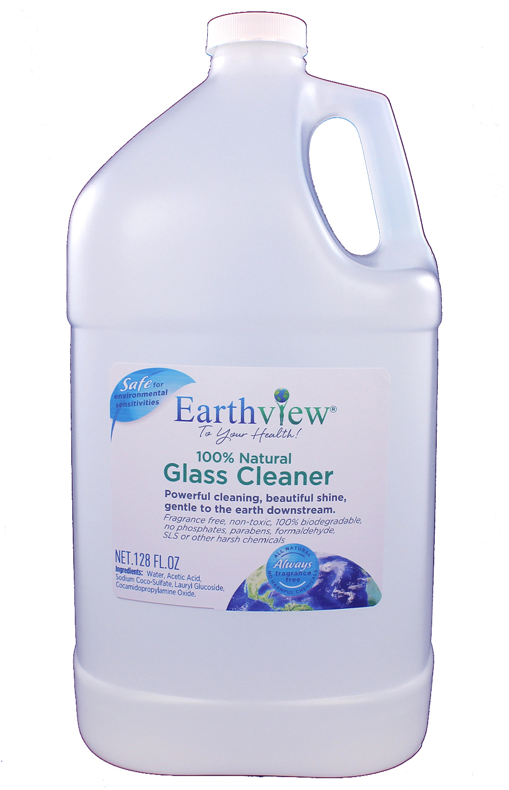 Earthview Fragrance-Free Glass Cleaner Gallon Refill