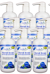 Earthview Fragrance-Free Hand Soap & Facial Cleanser 12-Pack (16 oz each)