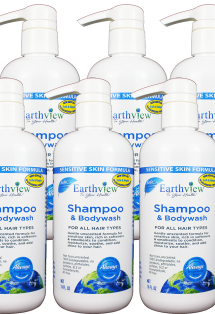 Earthview Fragrance-Free Shampoo & Body Wash 6-Pack (16 oz each)
