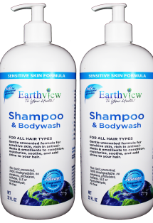 Earthview Fragrance-Free-Shampoo & Body Wash 2 Pk/ 32 oz (64 Fl Oz)