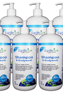 Earthview Fragrance-Free-Shampoo & Body Wash 6 Pk/ 32 oz (192 Fl Oz)